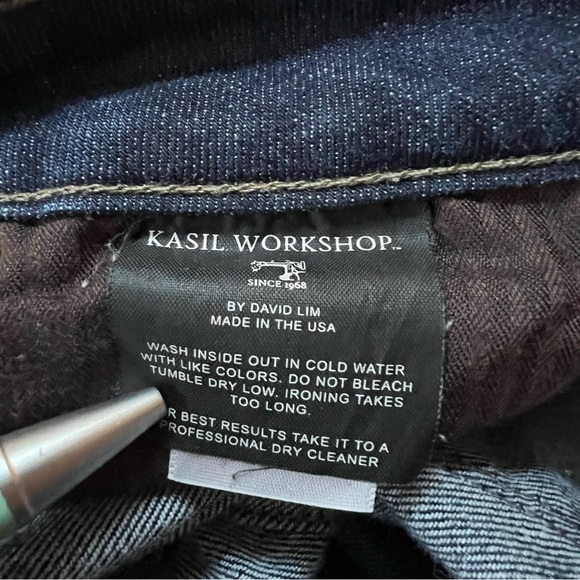 Kasil x Taylor Jackson Paint Splattered The Geek Peg Leg Jeans Size 25 - Picture 10 of 12